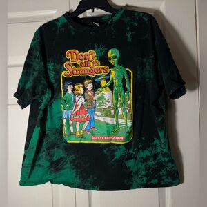 Don’t Talk To Strangers Alien Safety Education Tie Dye Top